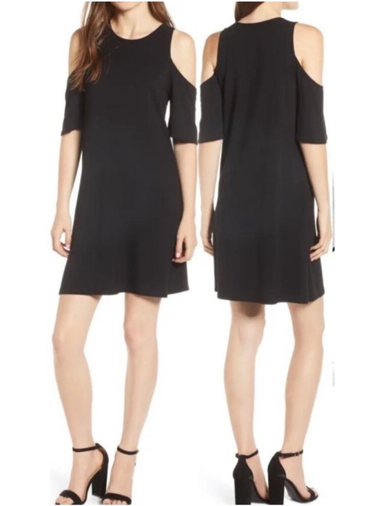 cupcakes & cashmere Dresses & Skirts - NWT Cupcakes And Cashmere Hyde Cold Shoulder Black Mini Dress Size XS